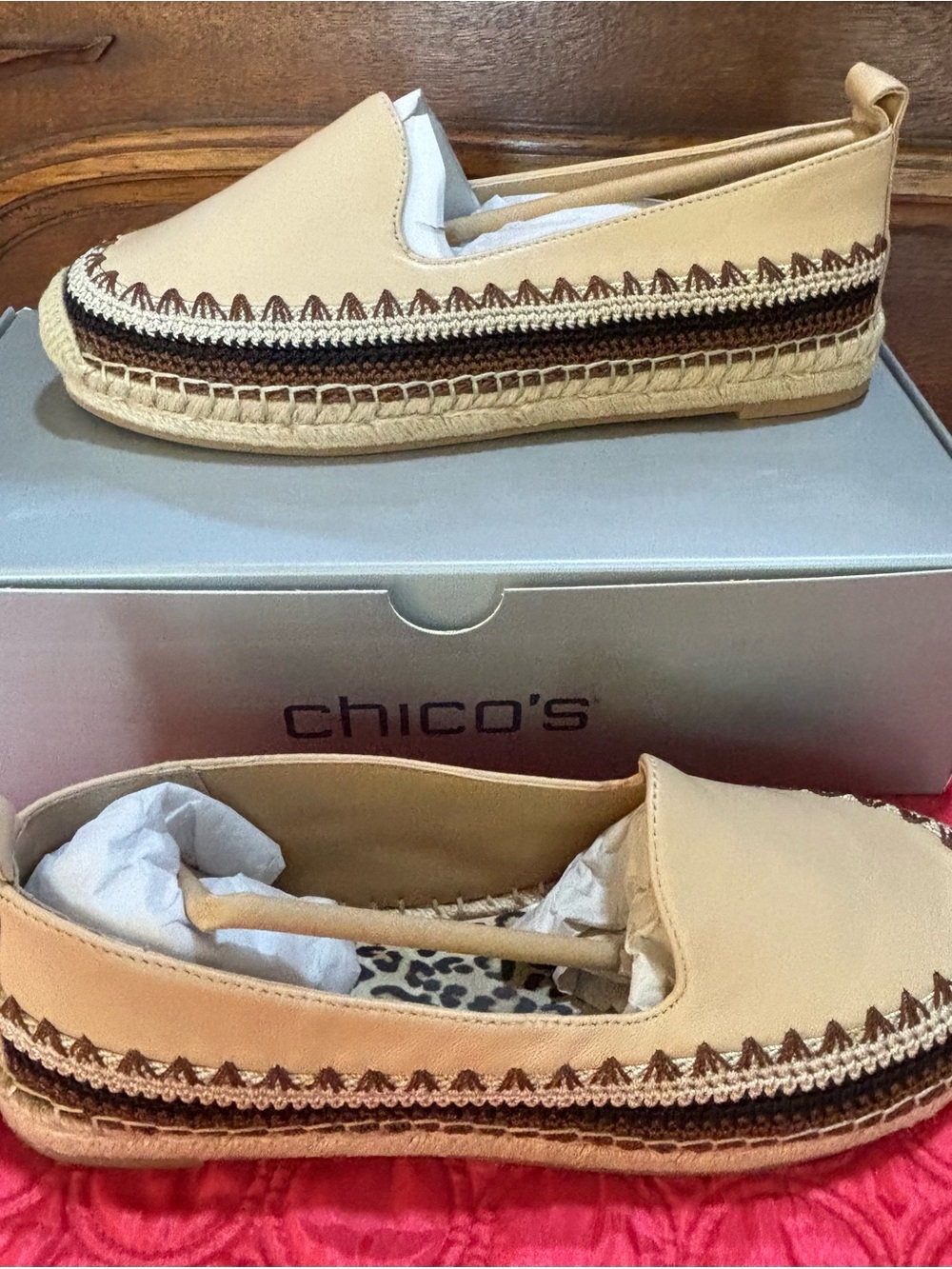 Chico's Leather Giada Deco Espadrille